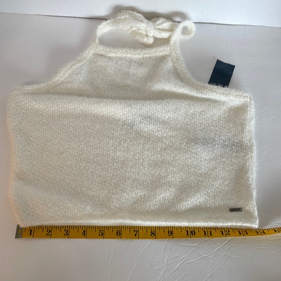 Hollister white, fuzzy halter top women’s size L NWT - Picture 11 of 13
